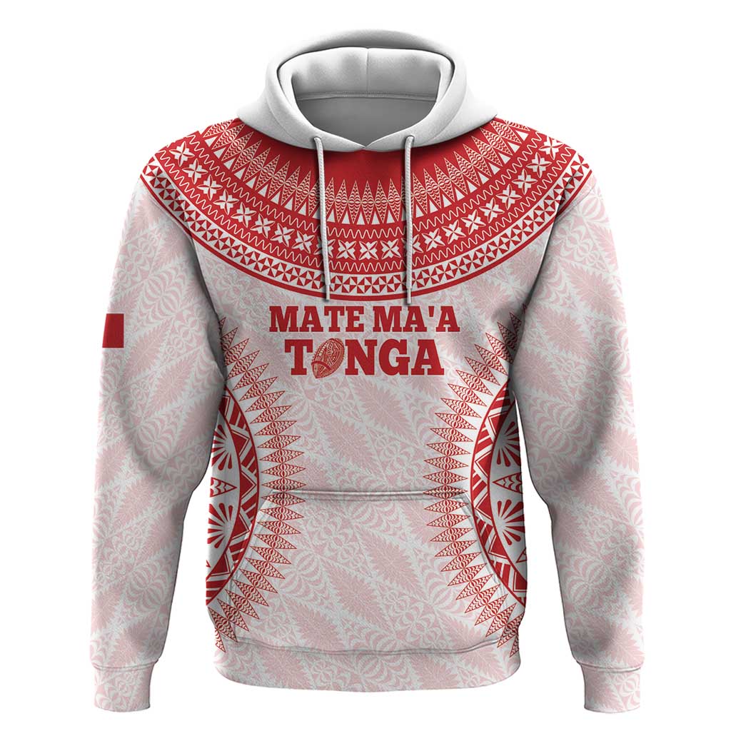 Custom Tonga Mate Maa Hoodie Go Champions Tongan Ngatu - White