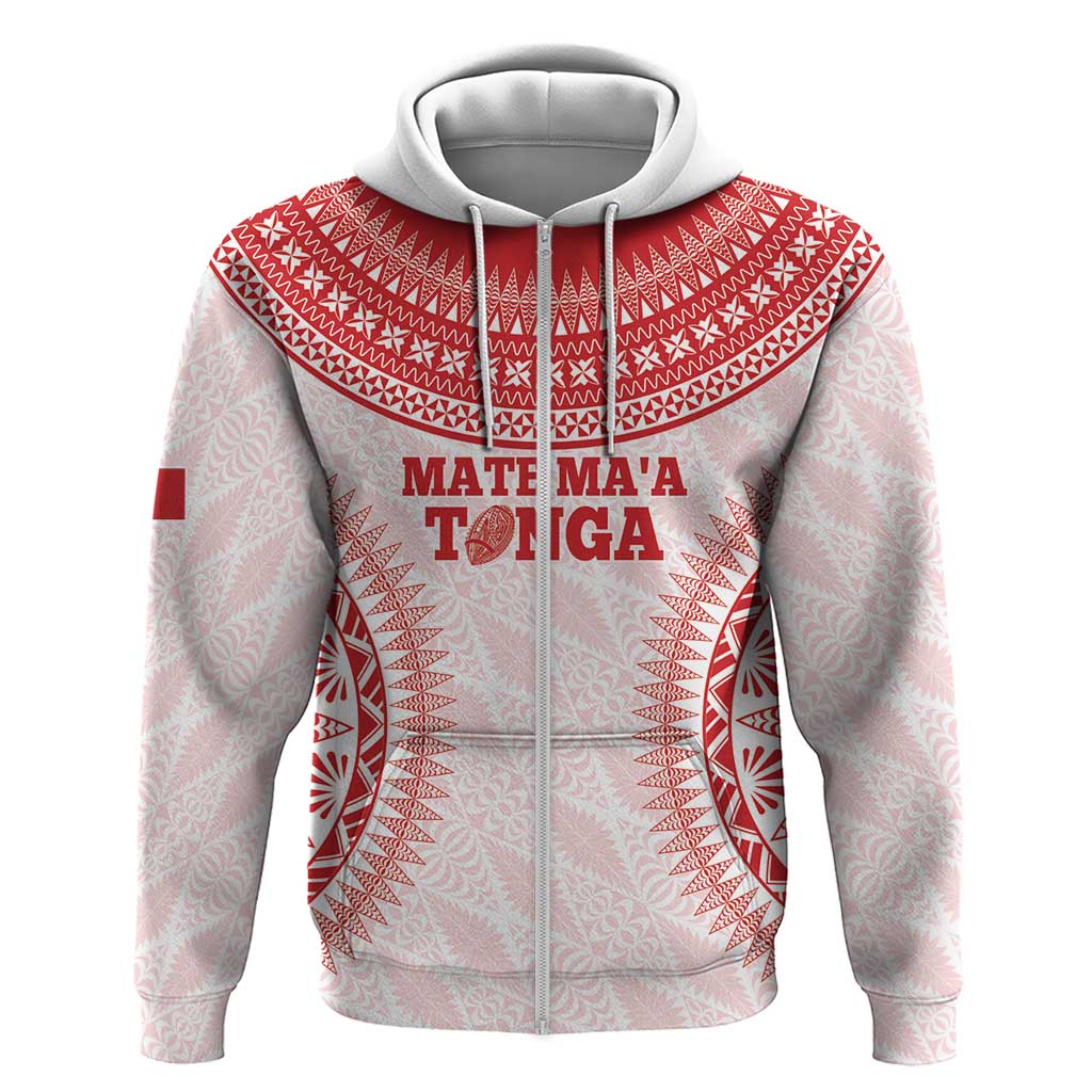 Custom Tonga Mate Maa Hoodie Go Champions Tongan Ngatu - White
