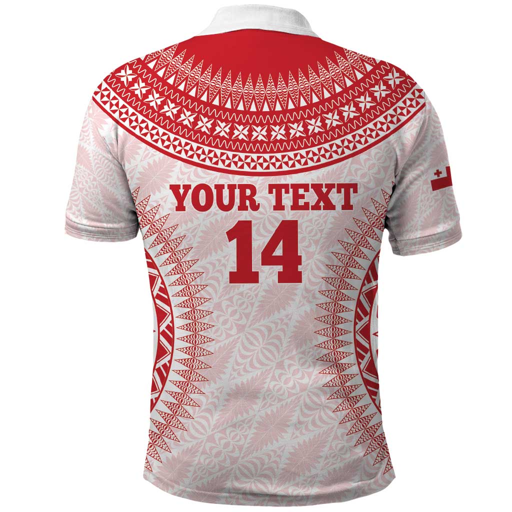 Custom Tonga Mate Maa Polo Shirt Go Champions Tongan Ngatu - White LT14 - Polynesian Pride