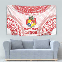 Custom Tonga Mate Maa Tapestry Go Champions Tongan Ngatu - White