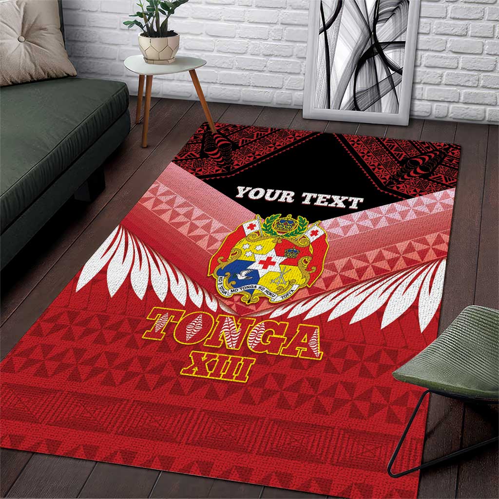 Custom Mate Maa Tonga XIII Area Rug Tongan Kupesi Ngatu - Rugby Style