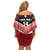 Custom Mate Maa Tonga XIII Family Matching Off Shoulder Short Dress and Hawaiian Shirt Tongan Kupesi Ngatu - Rugby Style