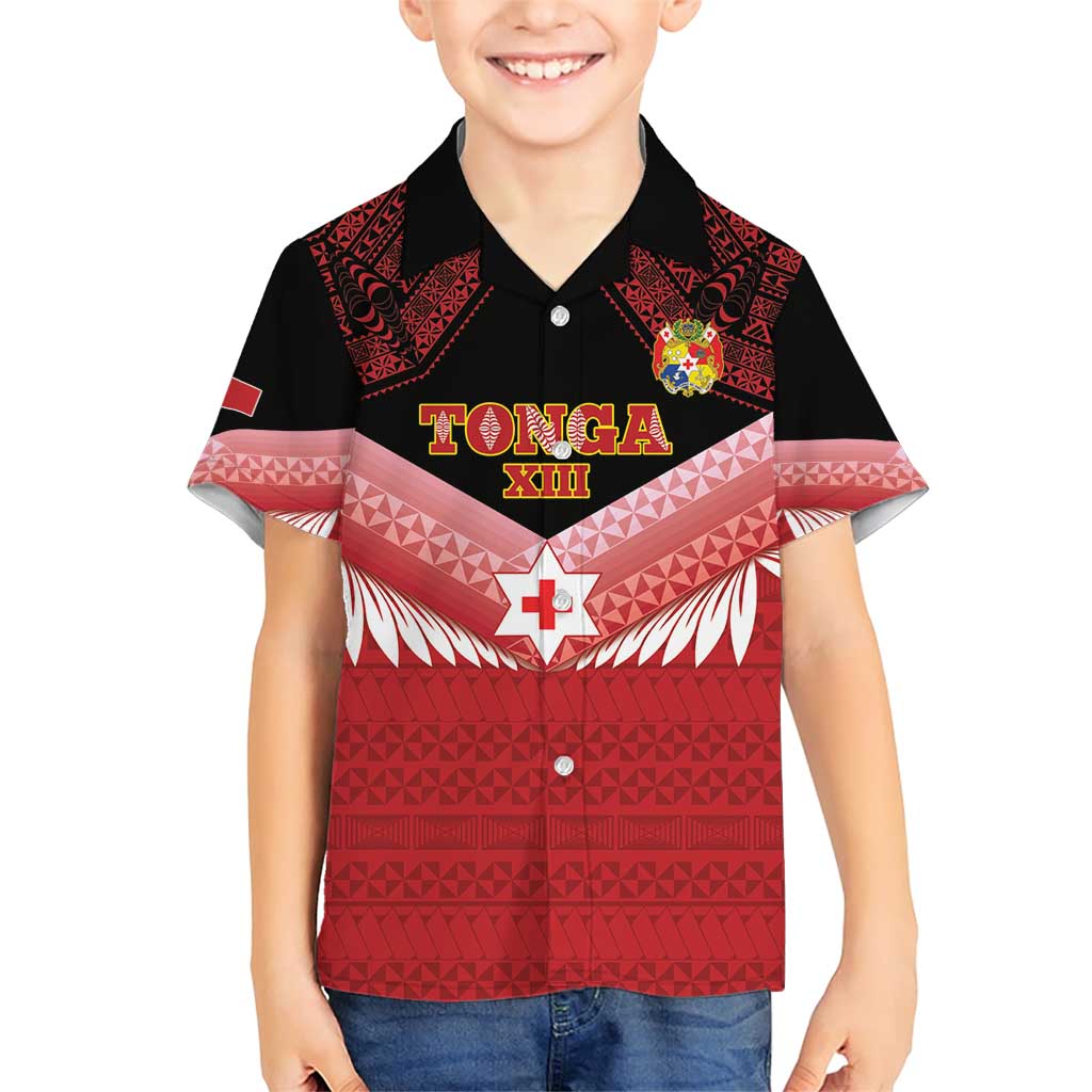 Custom Mate Maa Tonga XIII Family Matching Short Sleeve Bodycon Dress and Hawaiian Shirt Tongan Kupesi Ngatu - Rugby Style