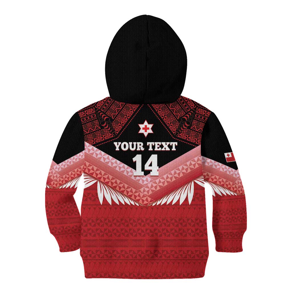 Custom Mate Maa Tonga XIII Kid Hoodie Tongan Kupesi Ngatu - Rugby Style