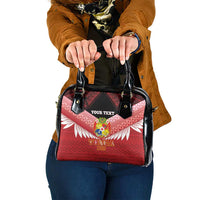 Custom Mate Maa Tonga XIII Shoulder Handbag Tongan Kupesi Ngatu - Rugby Style LT14 One Size Red - Polynesian Pride