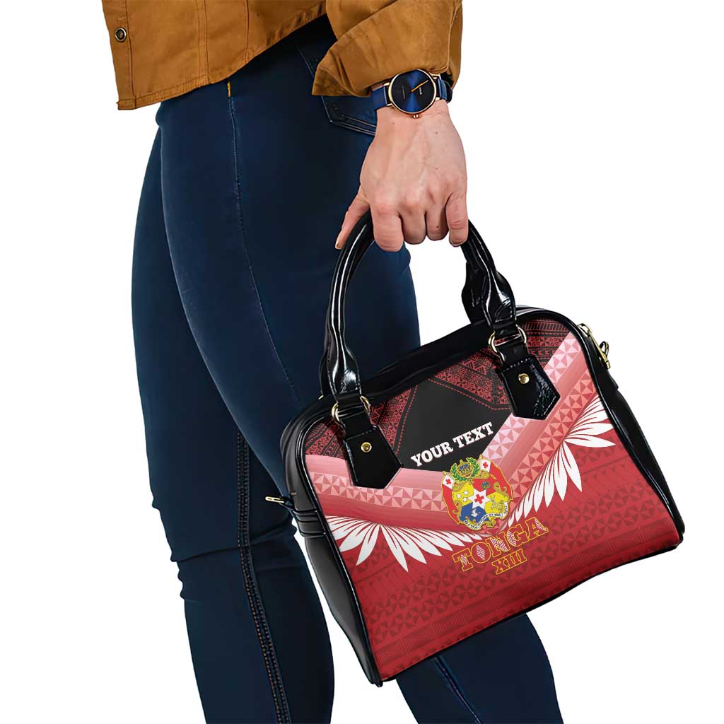 Custom Mate Maa Tonga XIII Shoulder Handbag Tongan Kupesi Ngatu - Rugby Style LT14 - Polynesian Pride
