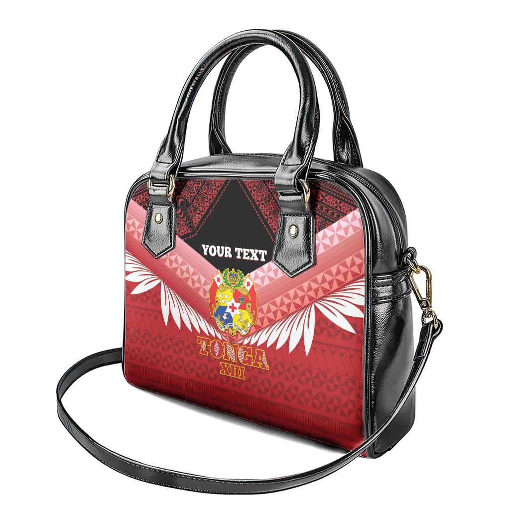 Custom Mate Maa Tonga XIII Shoulder Handbag Tongan Kupesi Ngatu - Rugby Style LT14 - Polynesian Pride