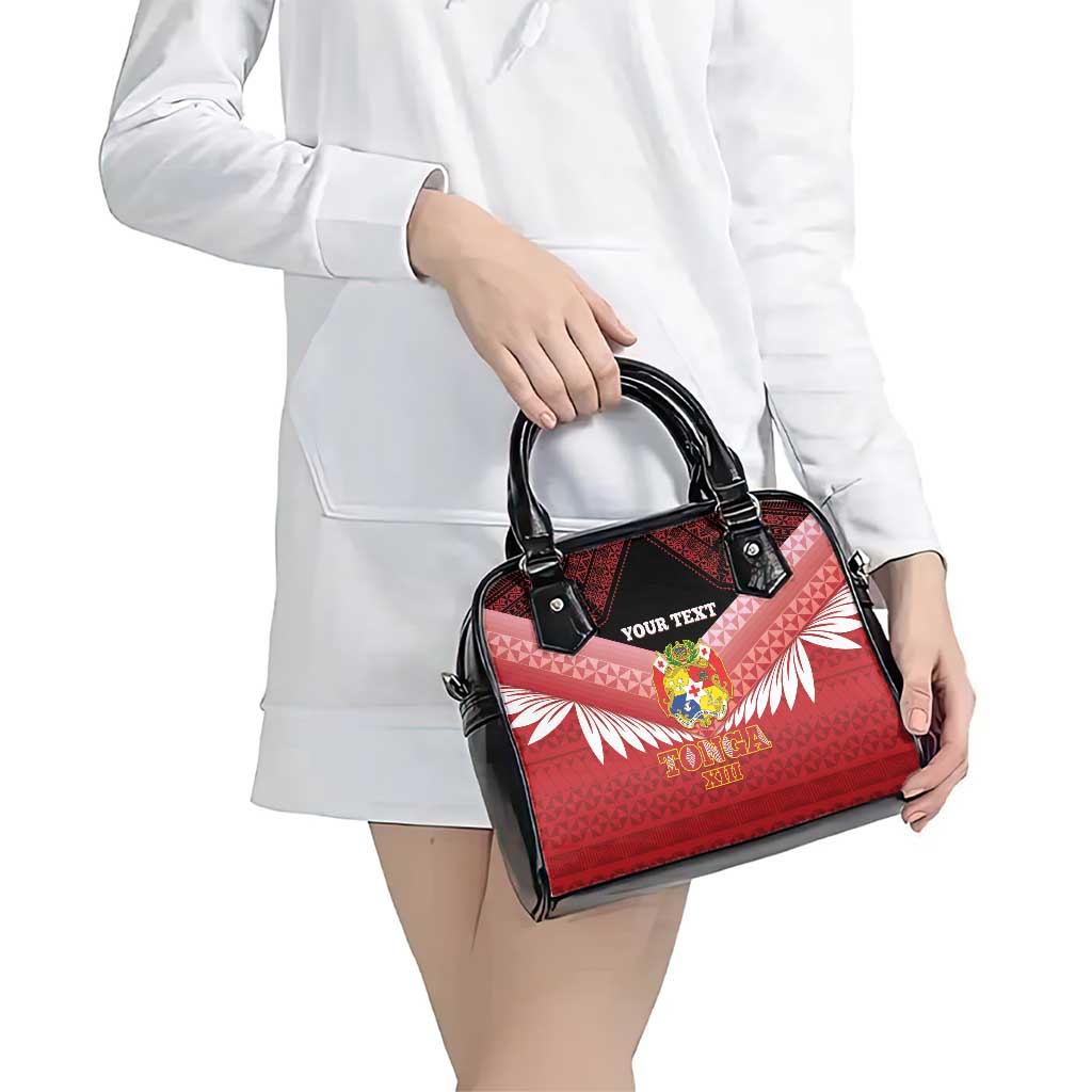 Custom Mate Maa Tonga XIII Shoulder Handbag Tongan Kupesi Ngatu - Rugby Style LT14 - Polynesian Pride