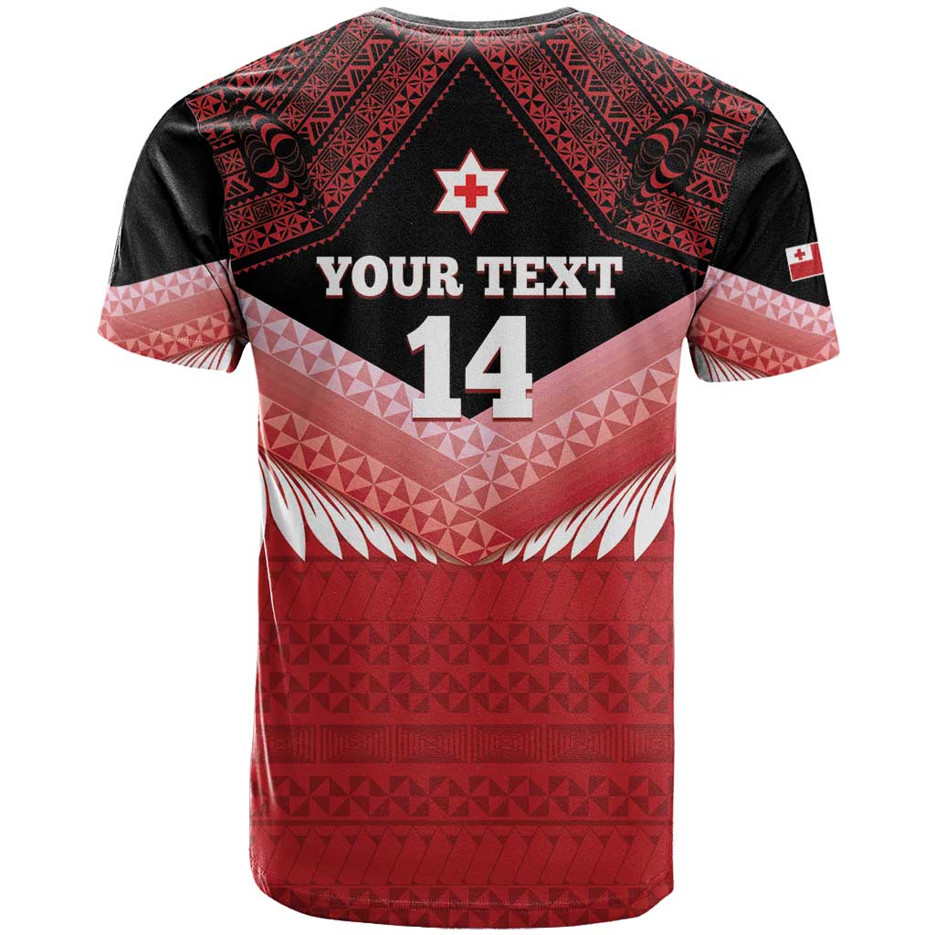 Custom Mate Maa Tonga XIII T Shirt Tongan Kupesi Ngatu - Rugby Style