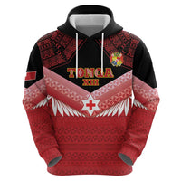 Custom Mate Maa Tonga XIII Zip Hoodie Tongan Kupesi Ngatu - Rugby Style LT14 - Polynesian Pride