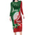 Custom Tonga And Australia Rugby Long Sleeve Bodycon Dress Mate Maa Tongan Ngatu Mix Kangaroos Aboriginal