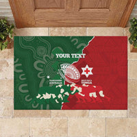 Custom Tonga And Australia Rugby Rubber Doormat Mate Maa Tongan Ngatu Mix Kangaroos Aboriginal