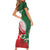 Custom Tonga And Australia Rugby Short Sleeve Bodycon Dress Mate Maa Tongan Ngatu Mix Kangaroos Aboriginal