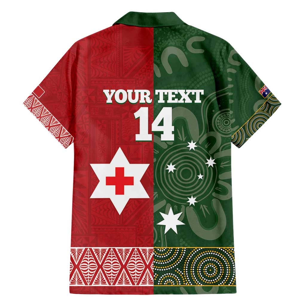Custom Mate Maa Tonga And Kangaroo Australia Family Matching Summer Maxi Dress and Hawaiian Shirt Tongan Kupesi Mix Aboriginal Art LT14 - Polynesian Pride