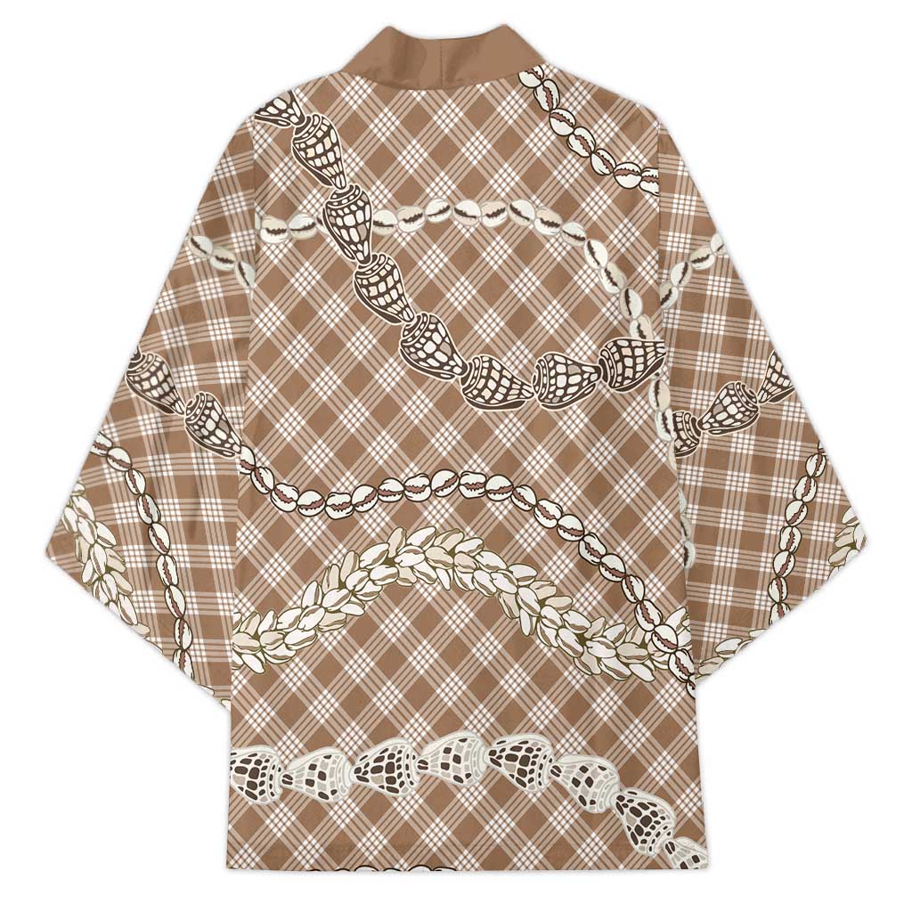 Brown Aloha Hawaii Shell Lei Kimono Palaka Hebrew Cone Honey Cowrie Elegant Curves - Polynesian Pride