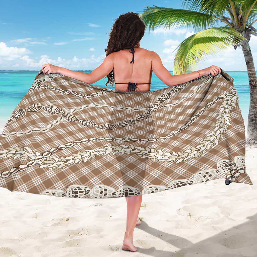 Brown Aloha Hawaii Shell Lei Sarong Palaka Hebrew Cone Honey Cowrie Elegant Curves - Polynesian Pride
