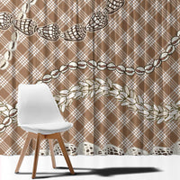 Brown Aloha Hawaii Shell Lei Window Curtain Palaka Hebrew Cone Honey Cowrie Elegant Curves - Polynesian Pride