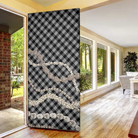 Black Aloha Hawaii Shell Lei Door Cover Palaka Hebrew Cone Honey Cowrie Elegant Curves - Polynesian Pride