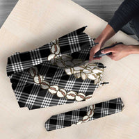 Black Aloha Hawaii Shell Lei Umbrella Palaka Hebrew Cone Honey Cowrie Elegant Curves - Polynesian Pride