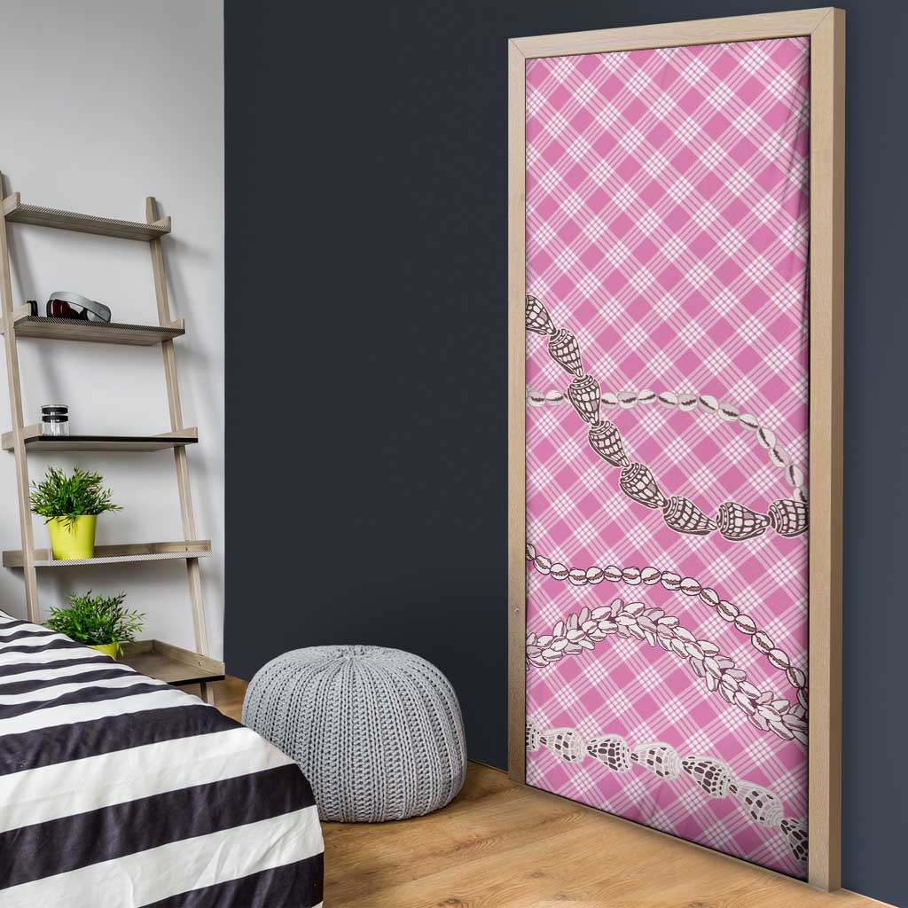 Pink Aloha Hawaii Shell Lei Door Cover Palaka Hebrew Cone Honey Cowrie Elegant Curves - Polynesian Pride