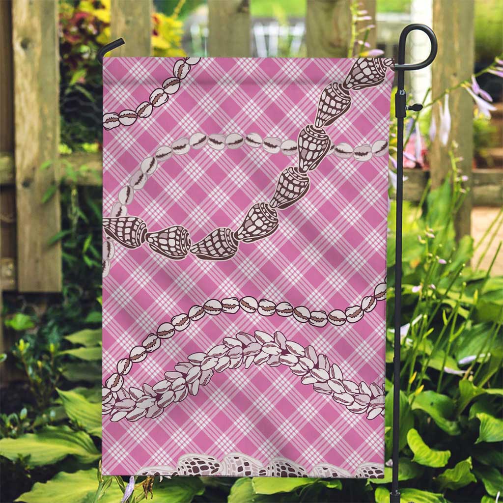 Pink Aloha Hawaii Shell Lei Garden Flag Palaka Hebrew Cone Honey Cowrie Elegant Curves - Polynesian Pride