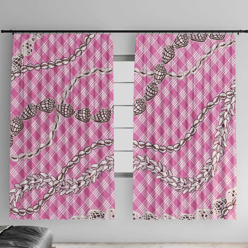 Pink Aloha Hawaii Shell Lei Window Curtain Palaka Hebrew Cone Honey Cowrie Elegant Curves - Polynesian Pride
