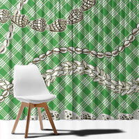 Green Aloha Hawaii Shell Lei Window Curtain Palaka Hebrew Cone Honey Cowrie Elegant Curves - Polynesian Pride