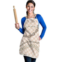 Beige Aloha Hawaii Shell Lei Apron Palaka Hebrew Cone Honey Cowrie Elegant Curves - Polynesian Pride