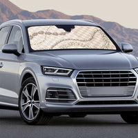 Beige Aloha Hawaii Shell Lei Auto Sun Shade Palaka Hebrew Cone Honey Cowrie Elegant Curves - Polynesian Pride