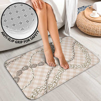 Beige Aloha Hawaii Shell Lei Bathroom Set Palaka Hebrew Cone Honey Cowrie Elegant Curves - Polynesian Pride