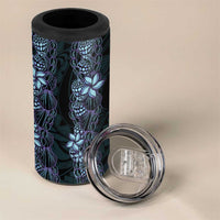 Purple Paradise Hawaii Shell Lei 4 in 1 Can Cooler Tumbler Hawaiian Sunrise Shell Hebrew Cone Plumeria - Polynesian Pride