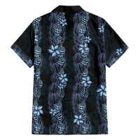 Purple Paradise Hawaii Shell Lei Family Matching Off The Shoulder Long Sleeve Dress and Hawaiian Shirt Hawaiian Sunrise Shell Hebrew Cone Plumeria - Polynesian Pride