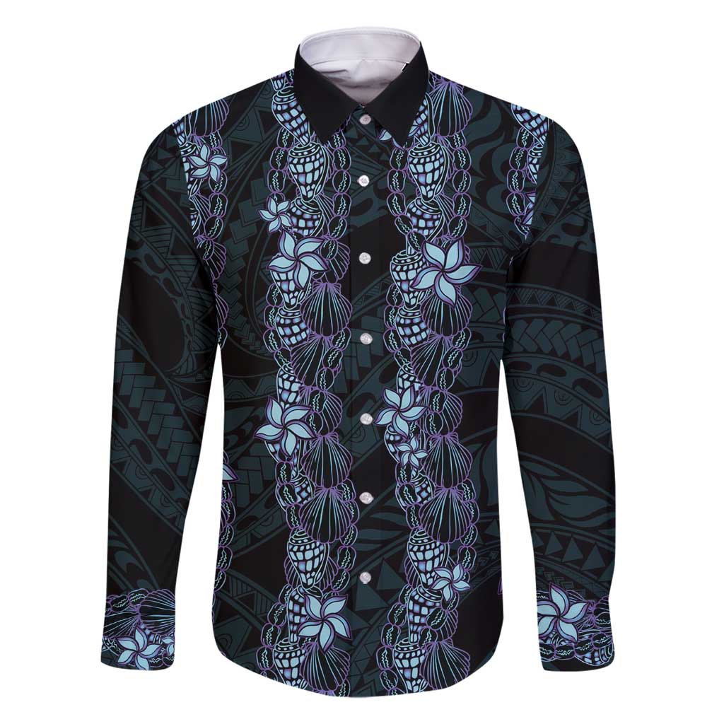 Purple Paradise Hawaii Shell Lei Family Matching Off Shoulder Short Dress and Hawaiian Shirt Hawaiian Sunrise Shell Hebrew Cone Plumeria - Polynesian Pride