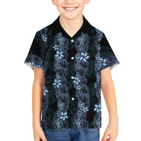 Purple Paradise Hawaii Shell Lei Family Matching Puletasi and Hawaiian Shirt Hawaiian Sunrise Shell Hebrew Cone Plumeria - Polynesian Pride