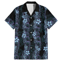 Purple Paradise Hawaii Shell Lei Family Matching Short Sleeve Bodycon Dress and Hawaiian Shirt Hawaiian Sunrise Shell Hebrew Cone Plumeria LT14 Dad's Shirt - Short Sleeve Purple - Polynesian Pride