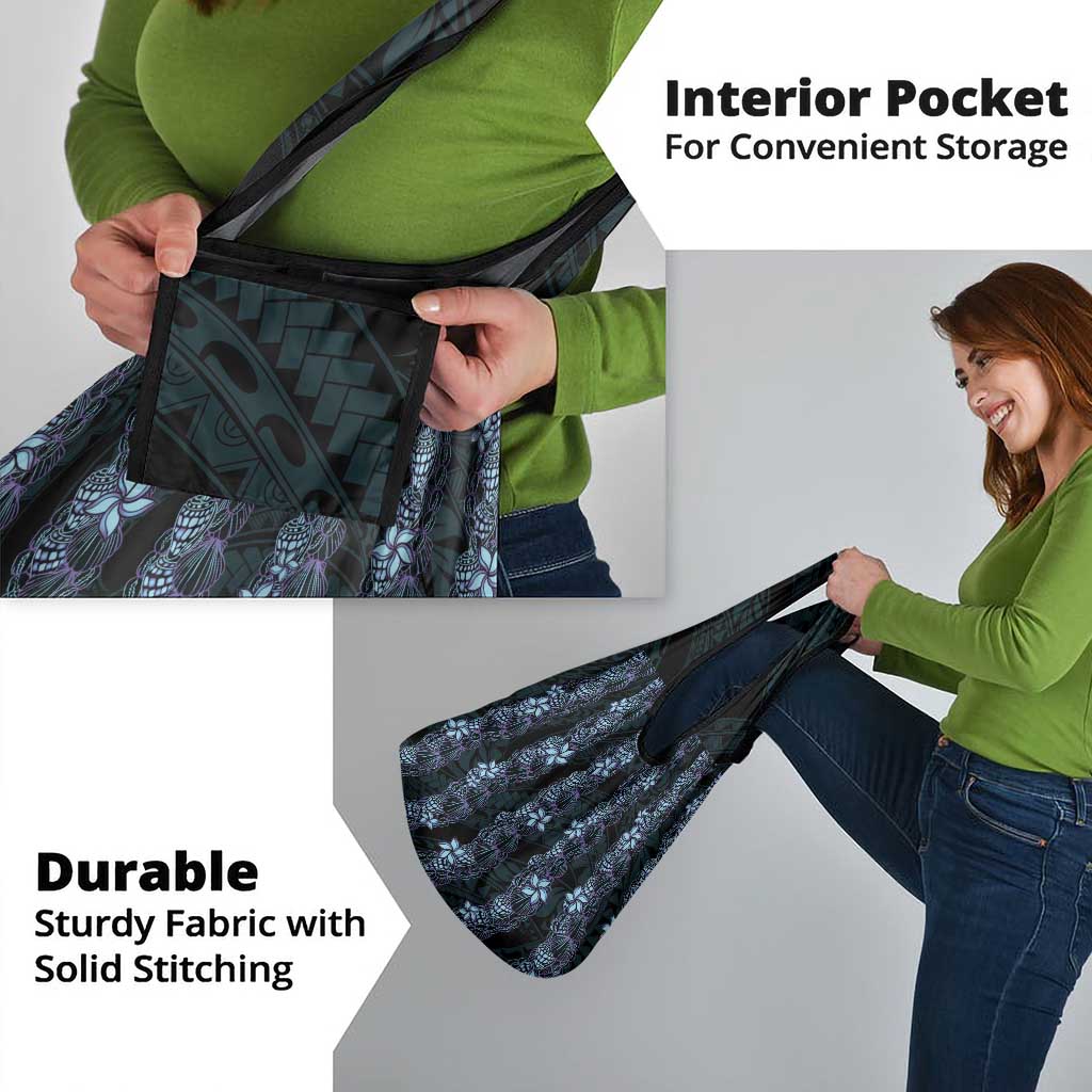 Purple Paradise Hawaii Shell Lei Grocery Bag Hawaiian Sunrise Shell Hebrew Cone Plumeria - Polynesian Pride