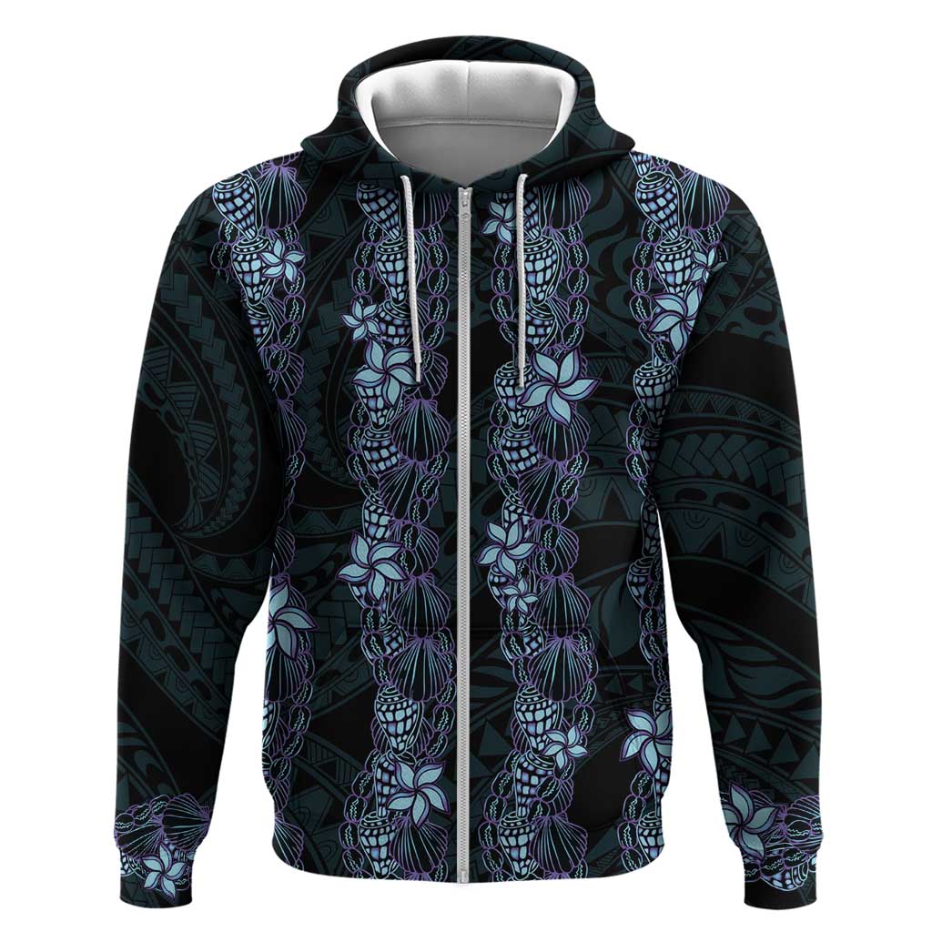 Purple Paradise Hawaii Shell Lei Hoodie Hawaiian Sunrise Shell Hebrew Cone Plumeria - Polynesian Pride