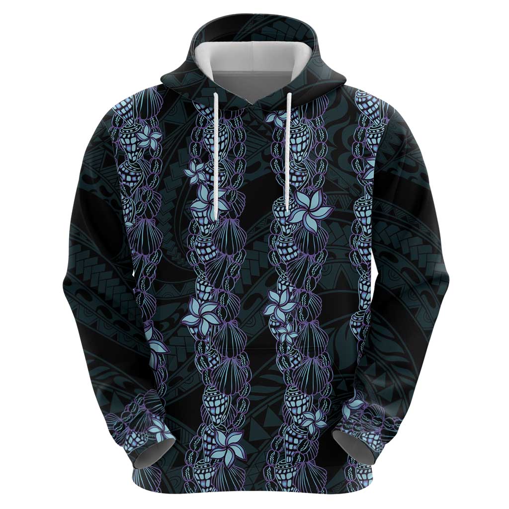 Purple Paradise Hawaii Shell Lei Hoodie Hawaiian Sunrise Shell Hebrew Cone Plumeria - Polynesian Pride