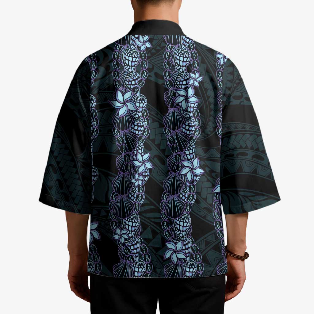 Purple Paradise Hawaii Shell Lei Kimono Hawaiian Sunrise Shell Hebrew Cone Plumeria - Polynesian Pride