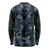 Purple Paradise Hawaii Shell Lei Long Sleeve Shirt Hawaiian Sunrise Shell Hebrew Cone Plumeria - Polynesian Pride