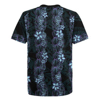 Purple Paradise Hawaii Shell Lei Rugby Jersey Hawaiian Sunrise Shell Hebrew Cone Plumeria - Polynesian Pride