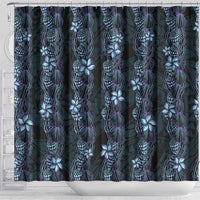 Purple Paradise Hawaii Shell Lei Shower Curtain Hawaiian Sunrise Shell Hebrew Cone Plumeria - Polynesian Pride