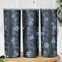 Purple Paradise Hawaii Shell Lei Skinny Tumbler Hawaiian Sunrise Shell Hebrew Cone Plumeria - Polynesian Pride