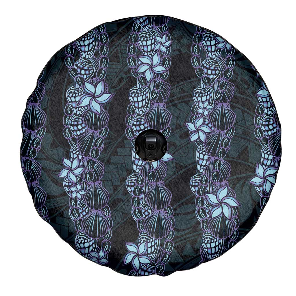 Purple Paradise Hawaii Shell Lei Spare Tire Cover Hawaiian Sunrise Shell Hebrew Cone Plumeria - Polynesian Pride