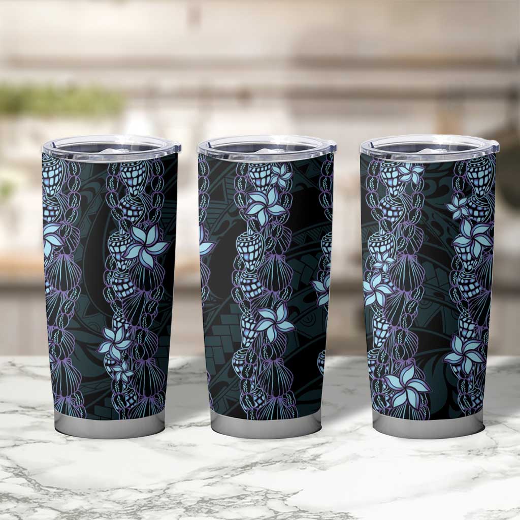 Purple Paradise Hawaii Shell Lei Tumbler Cup Hawaiian Sunrise Shell Hebrew Cone Plumeria - Polynesian Pride