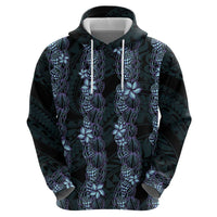 Purple Paradise Hawaii Shell Lei Zip Hoodie Hawaiian Sunrise Shell Hebrew Cone Plumeria - Polynesian Pride