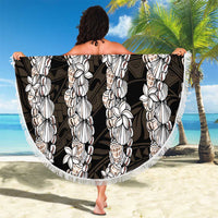 Black and Beige Hawaii Shell Lei Beach Blanket Hawaiian Sunrise Shell Hebrew Cone Plumeria - Polynesian Pride