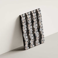 Black and Beige Hawaii Shell Lei Canvas Wall Art Hawaiian Sunrise Shell Hebrew Cone Plumeria - Polynesian Pride