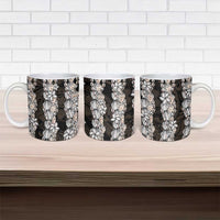 Black and Beige Hawaii Shell Lei Ceramic Mug Hawaiian Sunrise Shell Hebrew Cone Plumeria - Polynesian Pride