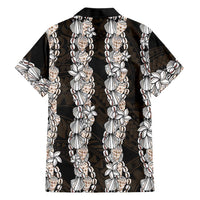 Black and Beige Hawaii Shell Lei Family Matching Tank Maxi Dress and Hawaiian Shirt Hawaiian Sunrise Shell Hebrew Cone Plumeria - Polynesian Pride